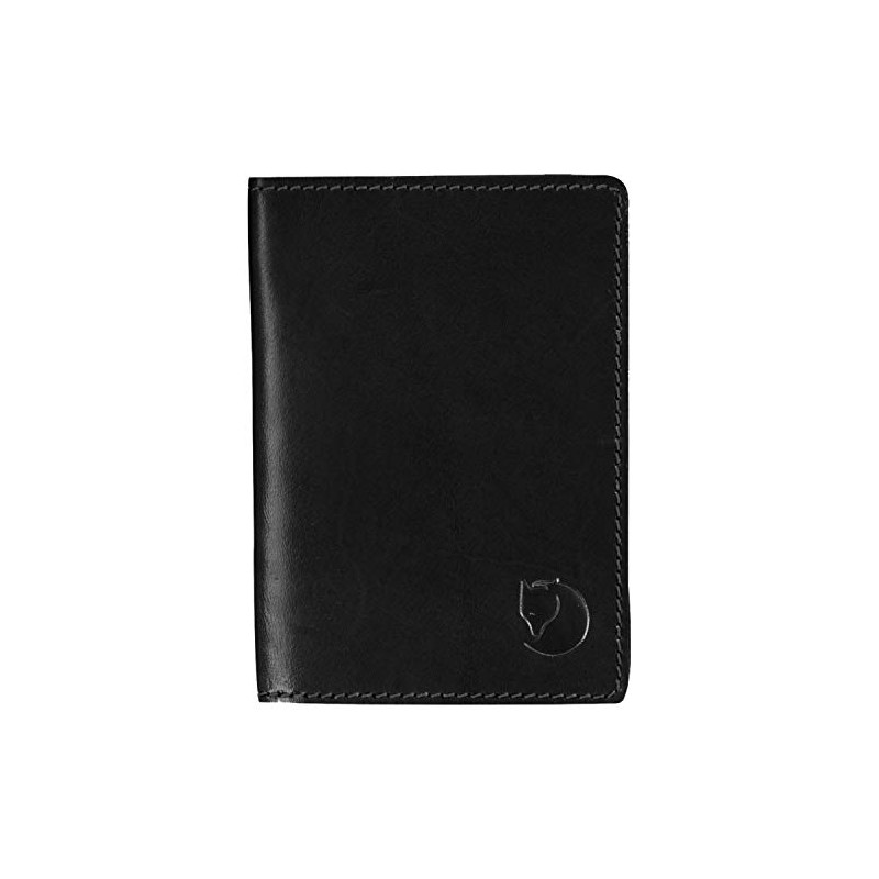 Fjällräven F77363-550 Leather Passport Cover, Black, One Size, One Size