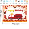 MEHOFOND 7x5ft Firetruck Birthday Backdrop Fireman Rescue Theme Happy Birthday