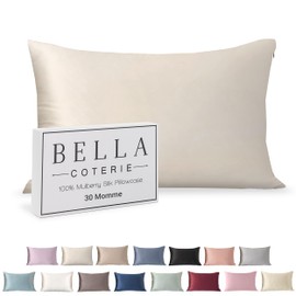 Bella Coterie Luxury Silk Pillowcase for Hair and Skin | 30 Momme | 100% Pure 6A Mulberry Silk | Super Soft | Perfectly Plush [King, Ivory]