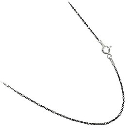 JOSCO Black Rhodium Plated Over Sterling Silver Rolo Styled Chain with Sparkle Silver Beads Necklace. 16 to 36 Inches (24)