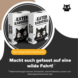TIPSI Cat Carousel | Drinking Games for Adults from 18 | Party Game, Drinking Game | 3-in-1 Game: Truth or Dare - Ich hab noch nie - Wer würde eher | Ideal for New Year's Eve, Birthday & Parties