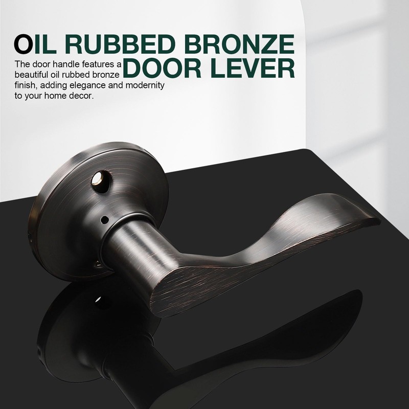 GOBEKOR 6 Pack Dummy Door Handles Oil Rubbed Bronze Right-Handed