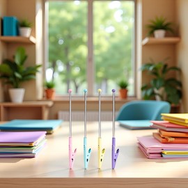 4Pcs Metal Wire Alligator Clip, Metal Note Clip, Long-Tailed Alligator Clamp Photo Holder Clip for Card, Memo Holders Desk Accessories and Workspace Organizers