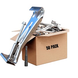 50 Pack Gutter Hangers 5 Inch Gutter Brackets with Bonus 6 Inch Drill Bit, Aluminum Hidden Gutter Clips Screws with Pre-Inserted Screw for Repairing Sagging Rain Gutters.