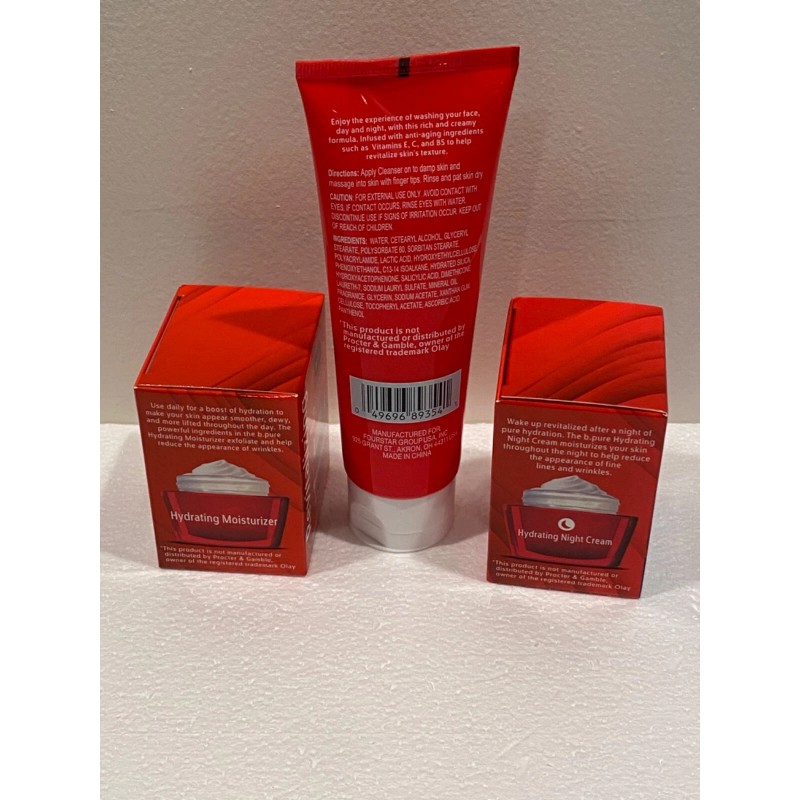 b.pure Revitalizing Night day hydrating Moisturizer cream cleanser set