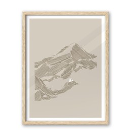 iHery Natural OAK Wood One Lost Sheep Christian Framed Wall Art, 12x16 in Modern Jesus Leaves the 99 Sheep Bible Verses Canvas Art, Shepherd Sketches Decor,Beige Boho 1Pack for Living Room Bedroom