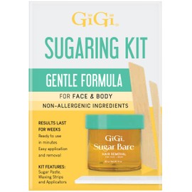 GiGi Sugar Bare Sugaring Kit - Gentle Formula, For Face and Body, with Non-Allergenic Ingredients, 1-pack
