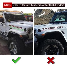 ETL INDUSTRIES Front & Rear Fender Flares Extensions Set Fits 2018-2024 for Jeep Wrangler JL JLU (Fit for Sahara Low Fenders, Not fit 4xe)