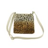 LONI Trendy Animal Print Faux Fur Shoulder/Cross-Body Bag Snow Leopard