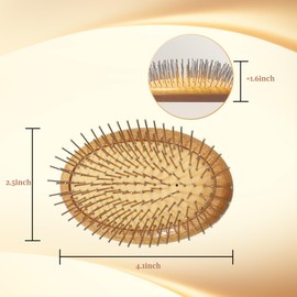 Natural Wood & Bamboo Hair Brush with Air Cushion - Oval Hair Comb for HairGrowth, Shine & Scalp Massage, Comfortable Design for Women, Men, Kids & All Hair Types