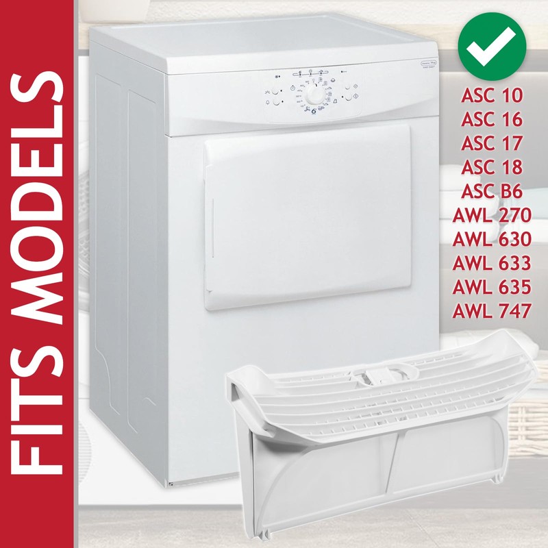 SPARES2GO Lint Fluff Filter Mesh Screen Cage for Ignis ASC