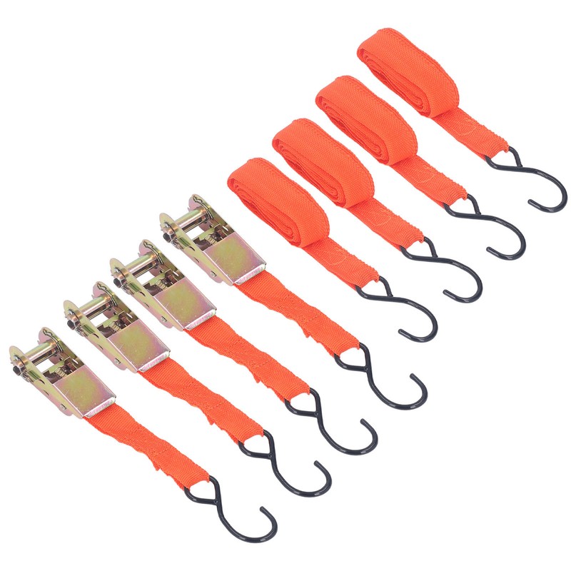 4Pcs Ratchet Tie Down Straps Motorcycle Car Buckle Set 15in