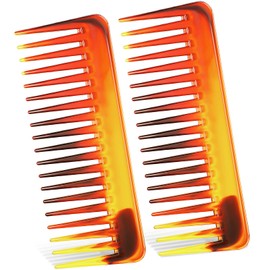 Large Detangling Comb for Curly, Wet or Dry Hair - Wide Tooth Styling and Shampoo Comb, No Handle (Dark Brown)