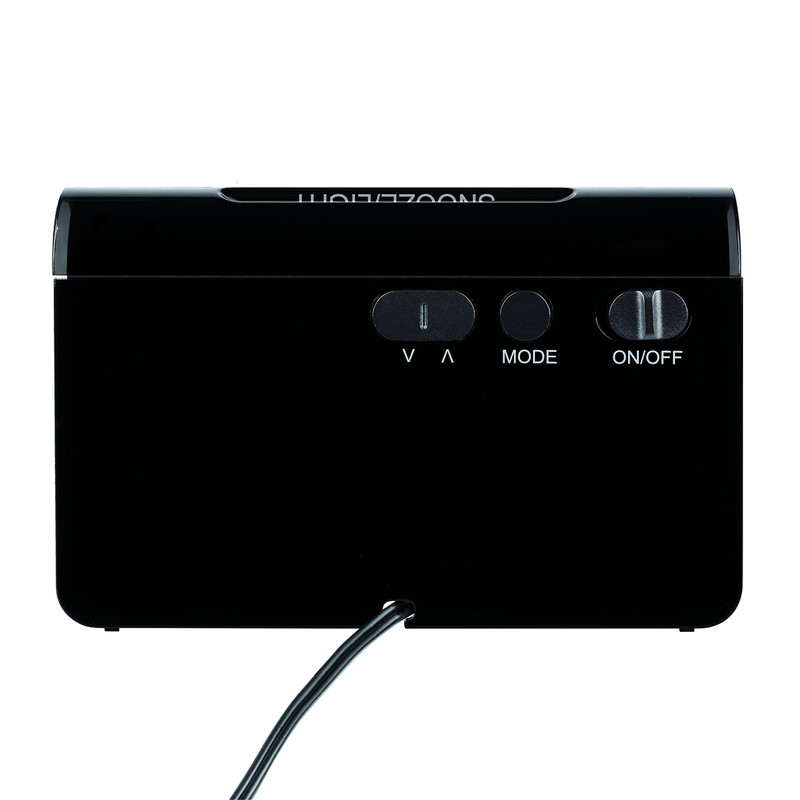 TFA Dostmann ICON 60.2543 Digital Radio-Controlled Alarm Clock, Plastic, Black,