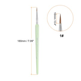 sourcing map 3pcs Detail Paint Brushes 10mm Pointed Tip Nylon Hair Miniature Painting Brush for Watercolor Oil Acrylic Painting(1#), Green