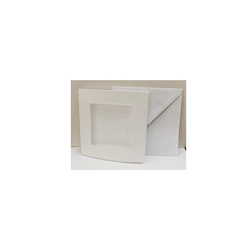 Habico Square White Aperture Cards & Envelopes-Pack 5-150mm x 150mm
