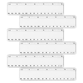 6 Pcs Clear Ruler,6 inch Ruler, Plastic Ruler, Drafting Tools, Rulers for Kids, Measuring Tools, Ruler Set, Ruler inches and Centimeters, Transparent Ruler, Small Ruler