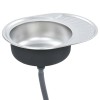 Oval Stainless Steel Kitchen Sink Single Bowl Drop-In Polished Surface