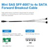 ipolex Mini SAS 36Pin (SFF-8087) Male to 4 SATA 7Pin