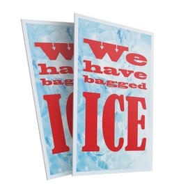 We Have Bagged Ice (2-Pack) 24 Inch x 36 Inch Plastic Signs | Sign Insert 4mm Corrugated Plastic Signs Storefront Window Poster | Refreshing Supplies, Local Shops, Bold Signage | Made in USA