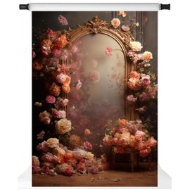 Kate Flower Frame Photo Backdrop Floral Portrait Photography Background Professional Photographic Studio Photoshoot Props,6.5x10ft