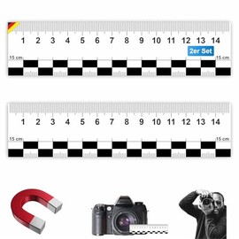 Sachverständigen-Zubehör Crime Scene Ruler as [Detective Magnetic Cards] Set of 2 15 cm Ruler Leveling Device as a Measuring Chart Scale Ruler Forensics Crime Technology Levelling Bar