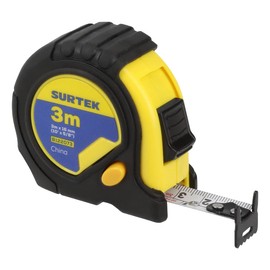 Surtek B122073 Flexómetro con carcasa rubber grip 3 m x 5/8"