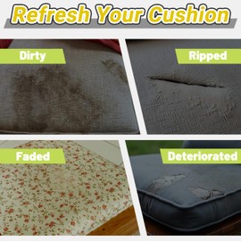 Royal Shade Custom Size Cushion Cover, Replaceable Bench Cushion/Chair/Window Seat Cushion Cover, Indoor/Outdoor Furniture Cushions Covers, Colors/Fabrics Can Choose (Custom Sizes) (2 Inch Thick)