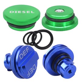 HKOO Diesel Fuel Cap Compatible with Dodge Ram, Aluminum Factory Combo Pack - Magnetic Diesel Fuel Cap & DEF Cap for RAM 1500 2500 3500 Trucks (2013-2019) (Standard Grip)