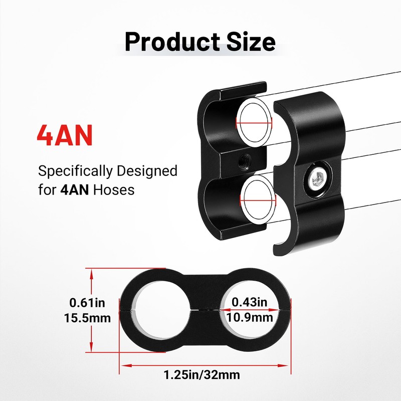 EVIL ENERGY Hose Separator Clamp,Fuel Line Mounting Clamp Aluminum Black