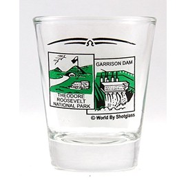 North Dakota Scenery Green Shot Glass