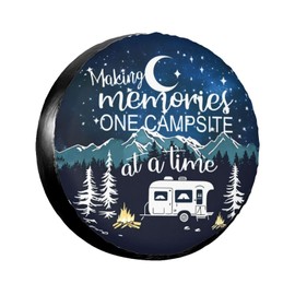 Making Memories One Campsite Spare Tire Cover-Cute Funny Waterproof Universal Spare Wheel Tire Covers Fit for Rv SUV Truck Camper Travel Trailer Accessories,15 inch