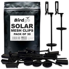 Birdgo Solar Panel Roof Mesh Fixing Clips - No Drill Installation of Bird Proofing Mesh to Stop Pigeon Bird Access (Nylon, Pack of 30)
