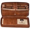 Mancini Casablanca Full Grain Leather RFID Secure Clutch Wallet, Brown