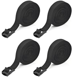 Kshineni 4 Pcs Ratchet Tie Down Straps, 6m x 25mm Heavy Duty Lashing Straps Adjustable Black Roof Rack Straps Tensioning Belts with Buckle for Trucks, Cargo, Motorcycle, Trailer, Luggage