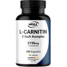 L-Carnitin Kapseln Hochdosiert 3196mg - 180 Kapseln - Komplex aus L-Carnitin-Tartrat, Acetyl - vegan aus Deutschland Laborgeprüft - Verpackung kann variieren