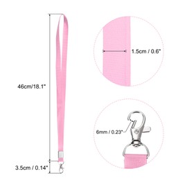 sourcing map Neck Lanyards, Flat Strap Lanyard Swivel Hook Clip for Name Tag Badge Holder ID Card, Pink Pack of 5