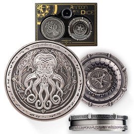 UD Wand Dice Random King Dice Spinner Dice Cthulhu Metal DND Dice Set 7-in-2 Dual-Spin Wheels Dice Set Unique Dice Pocket D20 Fidget Dice for Dungeons and Dragons DND Gifts- Dice King
