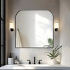 Bathroom Vanity Mirror,30" x 30" Black Metal Framed Wall Mirror
