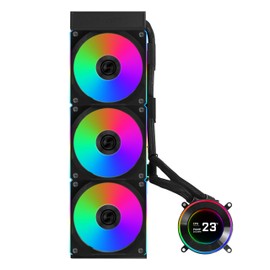 Lian Li Hydroshift II 360 CL RGB Liquid CPU Cooler - 360mm AIO - 3X 120 RGB Fans - 2.1” IPS LCD Screen - 3 Control Mode - Flexible Tubes Clamp - LGA 1851/1700, AMD AM5/AM4 - Black (HS2LCD36RB)