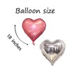 VGRDTW Silver Pink Heart Balloons,12Pcs Aluminium Foil Balloons,18 Inch Heart
