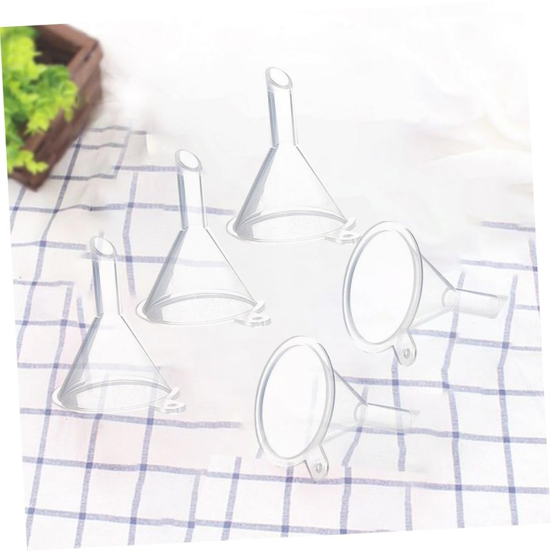 Ciieeo 5 Pcs Transparent Plastic Funnels Multi Purpose Small Funnels