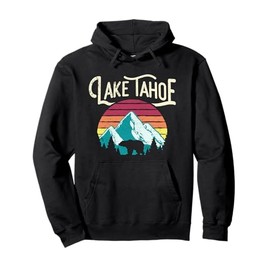 Vintage Lake Tahoe Mountain Bear California Retro Hoodie Pullover Hoodie