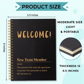 Sixrip Welcome New Team Member 160 Blank Pages Spiral Notebook, New Hire Gifts for Colleague, New Job Gifts for Coworkers, New Employee Welcome Gifts, Team Notebooks for Employees, Team Member Gifts