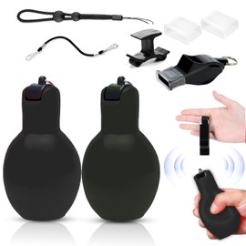 Hand Whistle Sports Lessons 8 Pieces Referee Whistle, Black Whistle Loud Emergency Set with Whistle Lanyard, Short Lanyard, Hand Whistle Clip for Referees, Trainer Accessories