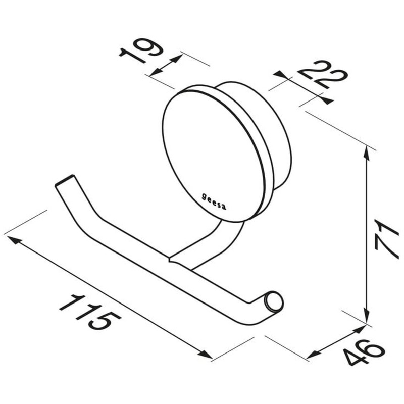 Geesa Towel Hook Wall Opal Double Bath Towel Hook Brushed