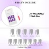 IMRAIN Laser Purple Press on Nails Medium Almond Fake Nails