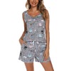 ENJOYNIGHT Women's Pajamas Set Sleeveless Tank Top and Shorts Sleepwear