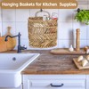 YOUEON Large Woven Hanging Storage Basket, 12x5x14 Inch Natural Water