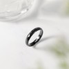 Greenpod 4MM Black Tungsten Carbide Promise Rings Faceted Edge Dome